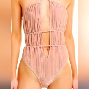 Ramy Brook Marta Pink Cutout One-Piece Swimsuit M Vegas Pool Party Luxury Resort
